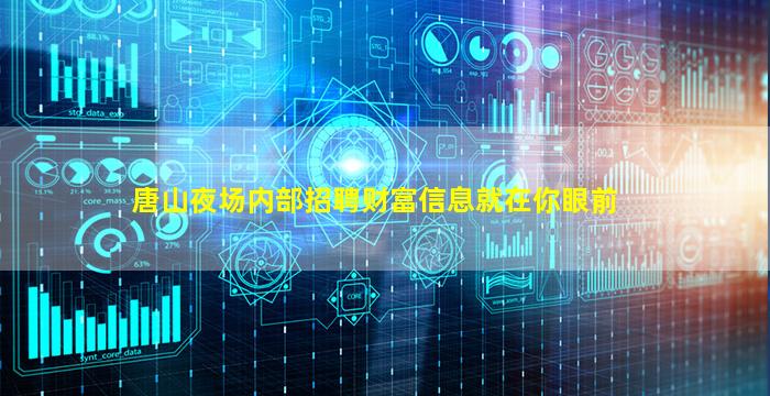 唐山夜场内部招聘财富信息就在你眼前